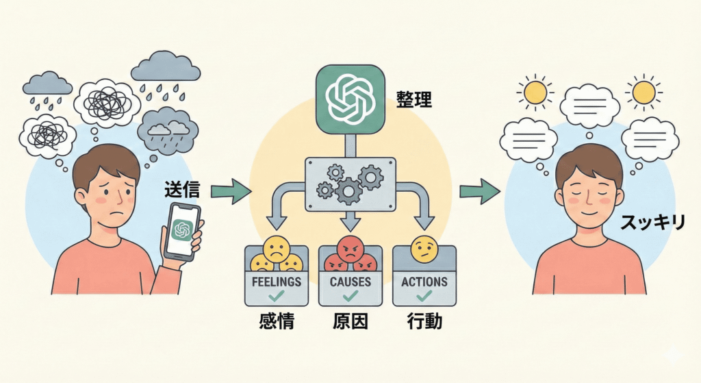 モヤモヤを言葉にしてスッキリ（図解）