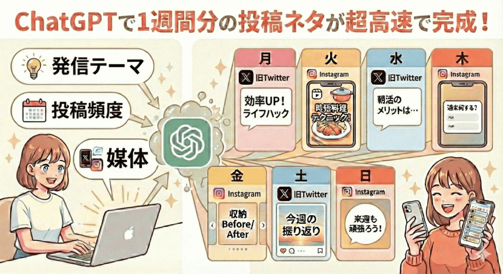 投稿ネタを1週間まとめて作成（図解）