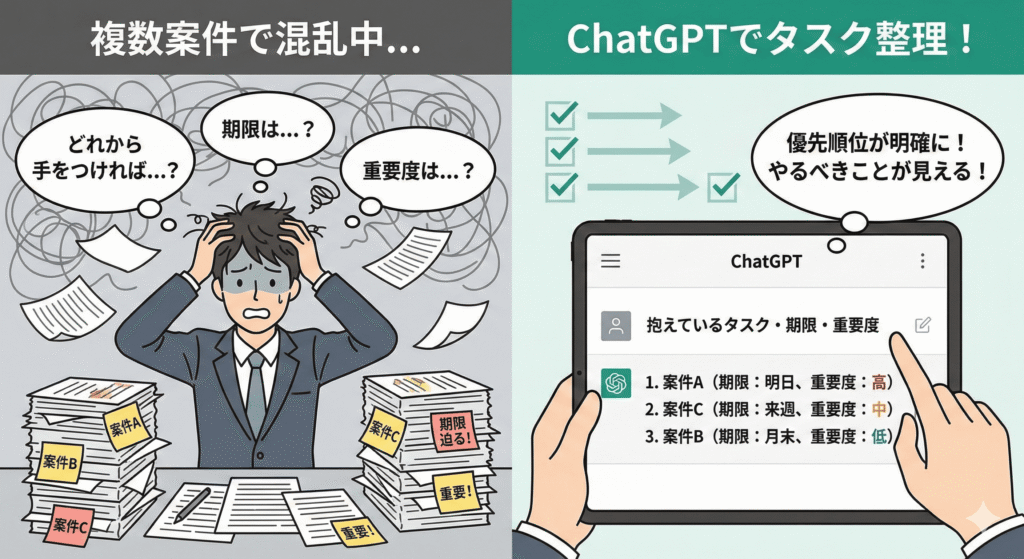 複数案件は優先順位で迷わずこなす（図解）