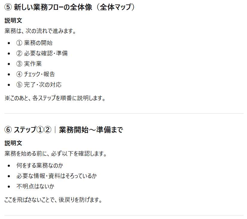 資料文の出力結果③