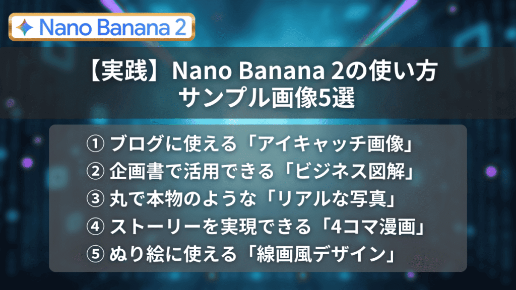 【実践】NanoBanana2の使い方｜サンプル画像5選