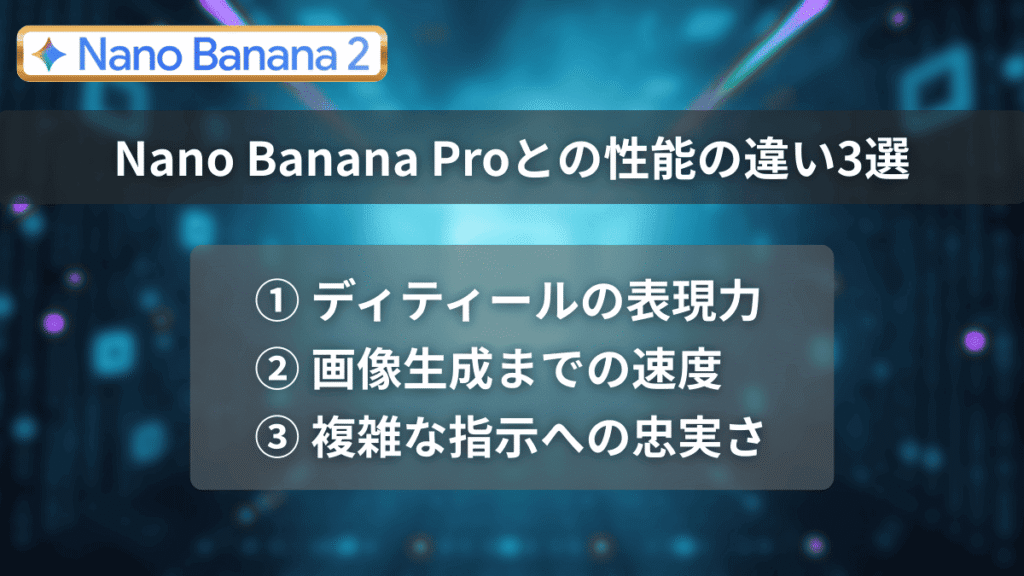 NanoBananaProとの性能の違い3選