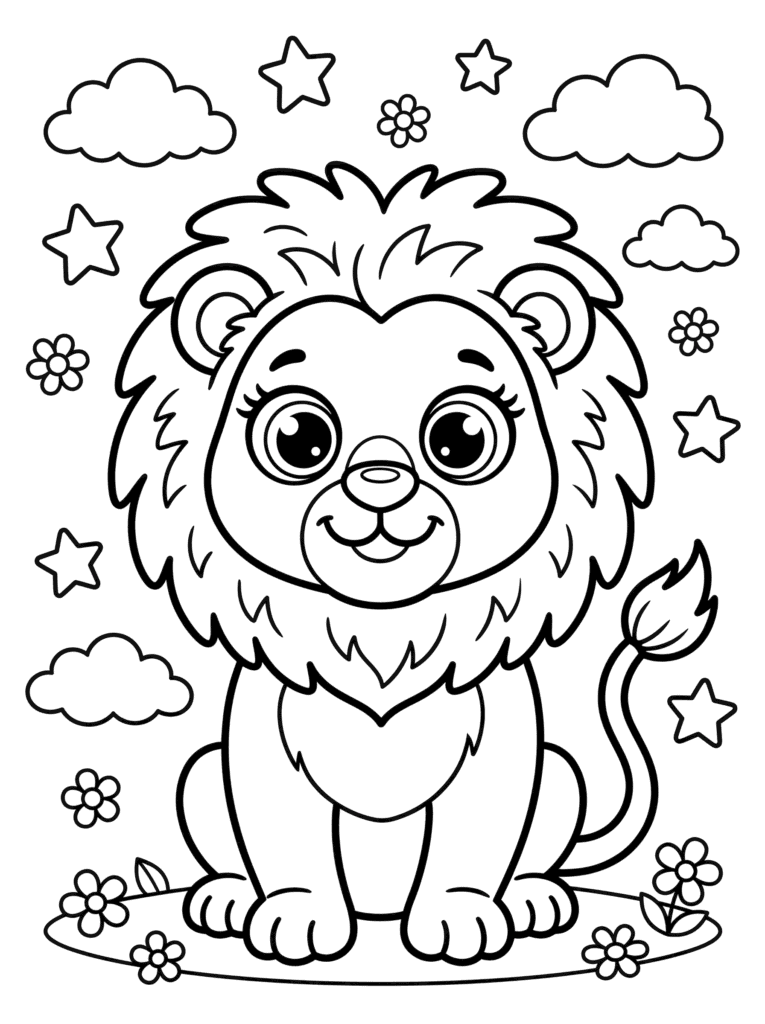 ぬり絵に使える「線画風デザイン」サンプル