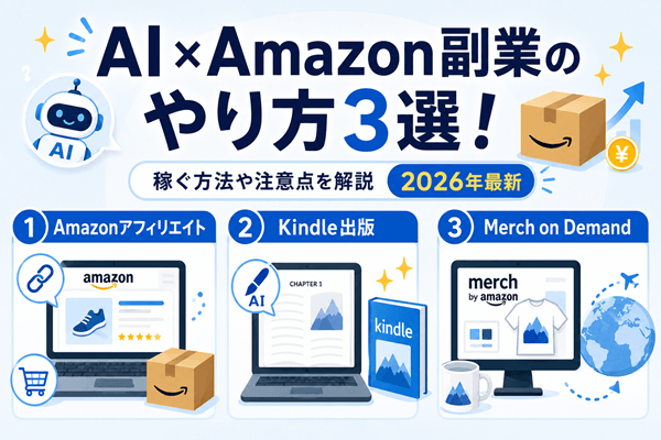 AI×Amazon副業のやり方3選！稼ぐ方法や注意点を解説【2026年最新